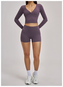 Highly Professional Women,s Slim Fit Workout Sportswear Set Includes High Waist Leggie <b>Bra</b> Plus Size Anti-Bacterial Washed Solid - Product Image 1