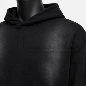 Sweat à capuche noir délavé pour homme, coupe oversize, style streetwear, en molleton, personnalisable, fabricant de sweats à capuche vierges - Product Image 6