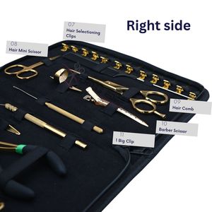 Outils professionnels pour extensions capillaires en or : Pince à ouvrir et fermer les perles de kératine, pinces en acier inoxydable, ciseaux et doigt de séparation - Product Image 4