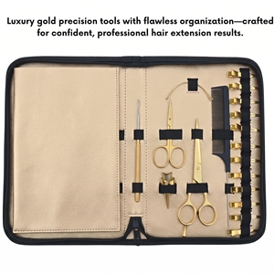 Kit d'outils professionnels pour extensions capillaires : Pince à micro-perles, outil de tirage à boucle, ciseaux de barbier, ensemble de doigts de séparation - Product Image 3