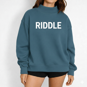 Sweat-shirt pull-over tricoté à manches longues pour femme, col montant oversize, coupe décontractée, style streetwear minimaliste, tenue quotidienne - Product Image 1