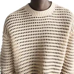 Suéter de alta calidad, proveedor de prendas de punto, cuello redondo sólido, hombro caído, Jersey de punto transpirable, suéter de punto de invierno 2026 - Product Image 3