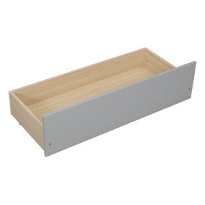 Letto a L in Legno per Letto Singolo con Libreria, Prese di Corrente e Porte USB, Due Cassetti, Colore Grigio - Product Image 2