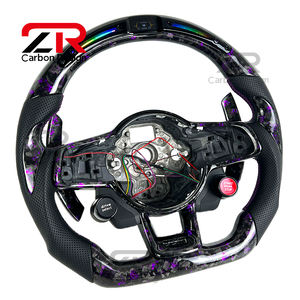 Volant en fibre de carbone forgé personnalisé avec bouton de démarrage pour Volkswagen VW <span class=keywords><strong>GTI</strong></span> Series/<span class=keywords><strong>Golf</strong></span> 7R Series Mk7 Mk7.5 GLI - Product Image 4