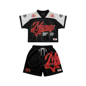 <b>Men's</b> Customizable Camouflage Mesh Polo Set <b>V</b>-<b>Neck</b> Breathable Sporty Summer Athletic Wear Polyester Spandex Sublimation Printed - Product Image 3