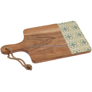 Venta directa de fábrica, tabla de cortar rectangular personalizada de madera de mango y plástico esmaltado para servir queso, cortar en la cocina - Product Image 4