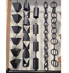 High Quality Black Modern Decorative Corten Steel Powder Coated Customized Color <b>Garden</b> Outdoor <b>Hanging</b> Rain Chain - Product Image 5