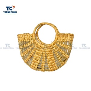 Nuevo diseño 2025 Vintage Market Tote Bag de mimbre al por mayor-Bolso de jacinto de agua de paja tejido a mano con correa de cuero de lujo - Product Image 1