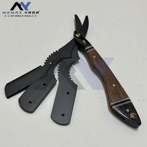 Rasoirs de barbier en acier inoxydable de qualité supérieure, lame simple, bord droit, précision pour la mise en forme de la moustache et de la barbe, rasoirs en bois pour hommes - Product Image 5