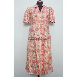 Vestidos midi casuales de punto con cuello en V y estampado floral de diseñador indio, estilo canguro, para mujer, ecológicos y lavables. - Product Image 1