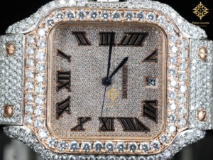 นาฬิกาข้อมือ Pahal Jewels หรูหรา ประดับเพชร ทรงสี่เหลี่ยมจัตุรัส ระบบจักรกล ขนาด 40 มม. ตัวเรือนสแตนเลสสตีล แสดงวันที่อัตโนมัติ แบบอนาล็อก สำหรับทั้งชายและหญิง - Product Image 6