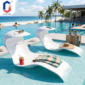 Chaise longue de jardin en rotin PE résistante aux intempéries et aux UV, inclinable, pour villa, cour, jardin, détente - Product Image 1