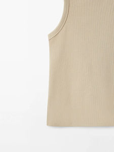 เสื้อครอปท็อปคอสูงแบบมีซี่โครงพร้อมโลโก้สั่งทำพิเศษสำหรับผู้หญิง เสื้อกล้ามถักสำหรับออกกำลังกาย เสื้อกล้ามออกกำลังกายสำหรับผู้หญิง ชุดฟิตเนสสำหรับผู้หญิง - Product Image 5