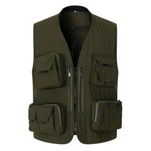Veste de travail en toile pour homme, respirante, à séchage rapide, multi-poches, couleur unie, vente en gros - Product Image 5