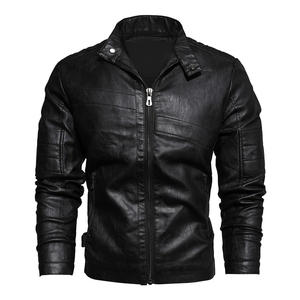 Brand New 2026 Spring <b>Men's</b> Loose Motorcycle Synthetic Leather <b>Jacket</b> with Brown <b>Velvet</b> Lining Windproof & Waterproof - Product Image 3