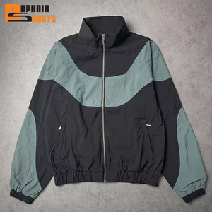 High Quality 100% Polyester Regular Fit Mens Breathable Winter Solid Tracksuit Custom Nylon Windbreaker Suit Zip Jacket <b>Pants</b> - Product Image 2