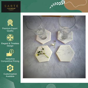 Huge in Demand Unique Shape Exquisite Customizable Eco-Friendly Modern Luxury Marble Ceramic <b>Drink</b> <b>Coasters</b> for Restaurant Use - Product Image 5