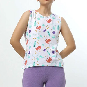 Camiseta sin mangas para mujer, informal, sin mangas, para verano, transpirable, con logotipo frontal, cómoda, material suave, elegante, a la moda, para uso diario - Product Image 1