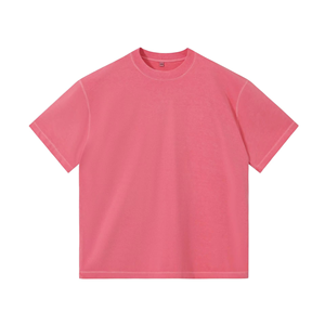 เสื้อยืดคอกลมแขนสั้นผ้าฝ้ายเรียบสำหรับผู้ชาย ทรงปกติ สีพื้น ผ้าเจอร์ซีย์ถัก - Product Image 6