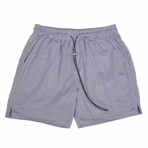 Shorts en tissu mesh à coupe ample et taille élastique pour hommes, vêtements de sport, shorts en mesh personnalisés pour hommes - Product Image 1