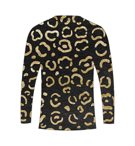Mens Black Gold Leopard Print Long Sleeve T Shirt Casual Crew Neck <b>Animal</b> <b>Pattern</b> Fashion Streetwear Tee Lightweight Comfortable - Product Image 3
