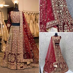 Nupcial Indio Desgaste Terciopelo Colecciones Para Novia Con Zarkhan Trabajo Por Fabzone - Product Image 4