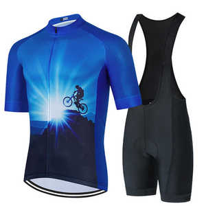Maillot de cyclisme homme à séchage rapide, ensemble de cyclisme respirant en spandex, imprimé géométrique, vêtements de sport d'été, ensemble maillot de cyclisme homme - Product Image 3