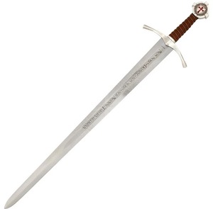 Réplica de Espada de Caballero Templario, Hoja de Acero Inoxidable, Mango de Cuero, Coleccionable, Borde Recto, Grado Industrial - Product Image 3