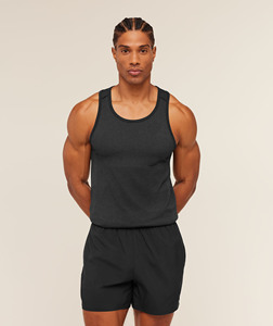 Men's <b>Black</b> Sleeveless <b>Tank</b> <b>Top</b> O-Neck Solid <b>Knitted</b> Breathable Sporty Style - Product Image 4