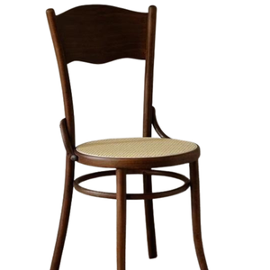 Silla Lateral de Madera con Respaldo Curvo y Asiento Redondo – Diseño Moderno para Cafés Vintage - Product Image 2