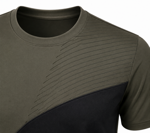 Men's Short Sleeve Solid Hand Drawn Printed O-Neck Regular Fit Casual Quick Dry Knitted <b>Polyester</b> 220g T-<b>Shirt</b> - Product Image 2