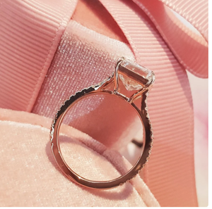 Bague de fiançailles en diamant de laboratoire taille radiant 3 carats certifié IGI, or blanc massif 14 carats, bague vintage en diamant - Product Image 3