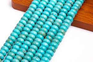 Perles rondes en pierre précieuse turquoise bleue, pour la fabrication de bijoux, bracelets, colliers, fournitures artisanales DIY - Product Image 4