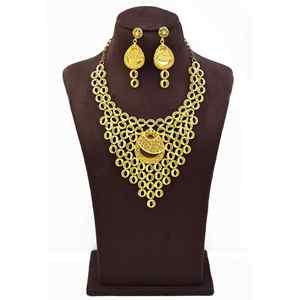 Joyería de Moda al por Mayor, Juego de Joyería Larga para Novia, Estilo Dubái, Oro Micronizado de 14K, 18K y 24K, Diseño Turco Tradicional, Oro Joyería - Product Image 1