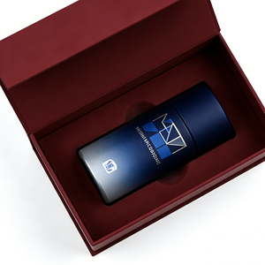 Emballage personnalisé pour huile de parfum pour homme, boîte cadeau magnétique noire et or de luxe avec laminage mat, gaufrage, logo imprimé recyclable - Product Image 2