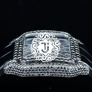 Montre de luxe de qualité supérieure, style hip-hop, blanche, sertie de moissanite, en acier inoxydable, mouvement mécanique, résistante à l'eau 3 ATM, pour un usage quotidien - Product Image 3