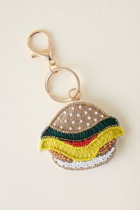 Beaded Burger Keychain Fashion <b>Bag</b> Accessory Colorful Decorative <b>Charm</b> - Product Image 1