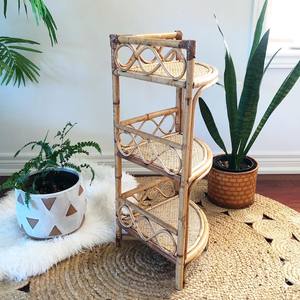 Étagère d'angle en rotin, design gain de place, étagères sur pied à 4 niveaux - Product Image 5