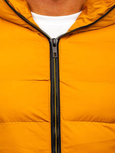 Gilet matelassé noir à capuche pour homme, collection hiver 2026, avec fermeture éclair, poches décoratives et imprimé, idéal pour le travail - Product Image 6