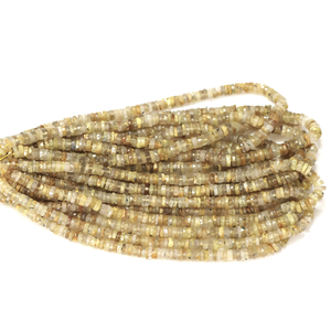 Perles Heishi en Rutile Doré : Forme de pneu facettée, 5-8 mm - Product Image 4