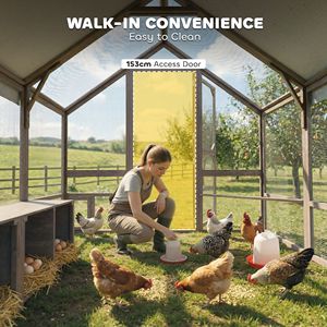Grande Pollaio in Legno con Copertura Impermeabile, Cassette per Nidificazione e Posatoi per 8-10 Galline, Usato, Gabbie per Animali - Product Image 4