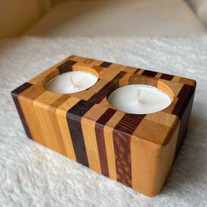 Élégant porte-bougie en bois pour la maison, les mariages, les événements et les cadeaux, bougie personnalisée en forme de bol pour la table et l'aromathérapie - Product Image 1