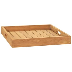 Bandeja de servicio de teca de madera maciza de 19,7 "x 19,7"-Duradera y elegante - Product Image 1