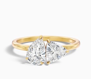 Toi Et Moi <b>Two</b> <b>Stone</b> Moissanite Engagement Wedding Party <b>Ring</b> 925 Sterling Silver White Gold Plated Claw Setting Luxury Dainty - Product Image 4