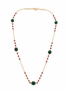 Collar Personalizado Chapado en Rodio con Cuentas Ovaladas Verde Esmeralda y Rojo Granate, Cadena de Eslabones, Joya de Lujo para Mujer, Regalo Diario o Nupcial - Product Image 2