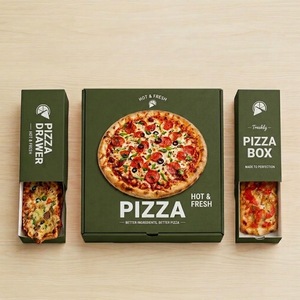 Boîte à pizza en carton ondulé blanc avec logo personnalisé, emballage alimentaire de qualité supérieure pour la livraison de pizzas en restaurant - Product Image 3