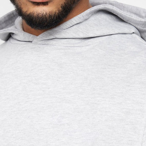 Ensemble de survêtement gris à capuche pour homme, pantalon de jogging en coton pleine longueur, tenue décontractée et sportive, couleur unie, respirant, coupe régulière, style automne - Product Image 6