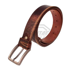 Premium Genuine Full Grain Cowhide <b>Leather</b> <b>Belt</b> for Men Vintage Distressed Casual Waistband Rugged Double Stitched <b>Work</b> <b>Belt</b> - Product Image 3