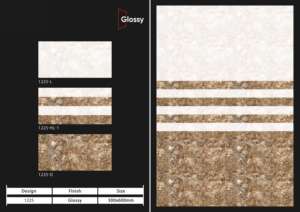 กระเบื้องบุผนังเซรามิกเคลือบเงาหรูหรา ขนาด 300x600 มม. (12x24 นิ้ว)  โซลูชั่นการตกแต่งผนังภายในอย่างมีสไตล์สำหรับห้องน้ำสมัยใหม่ - Product Image 3