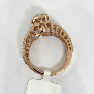 Bague de fiançailles en or rose 14 carats de qualité supérieure avec diamant solitaire naturel certifié IGI I-J VS plaqué rhodium - Product Image 2